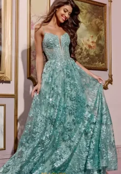 A Line Beaded Long Dress 42199^Jovani Outlet