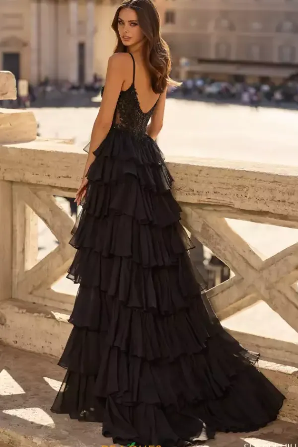 A Line Sequins Open Back Dress 57417^Sherri Hill Sale