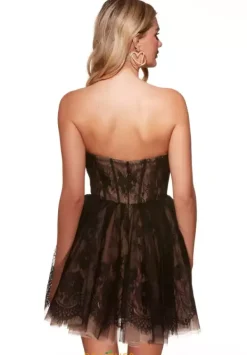 A Line Strapless Short Dress 30041^Alyce New