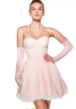 A Line Strapless Short Dress 30041^Alyce New