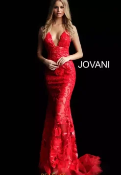 Applique Long Fitted Dress 60283^Jovani
