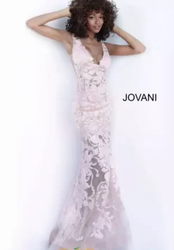 Applique Long Fitted Dress 60283^Jovani