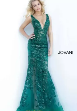 Applique Long Fitted Dress 60283^Jovani