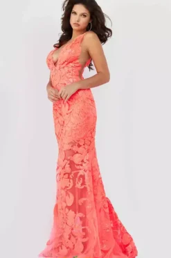 Applique Long Fitted Dress 60283^Jovani