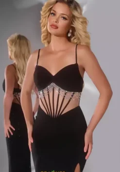 Beaded Fitted Long Dress 42758^Jovani Sale