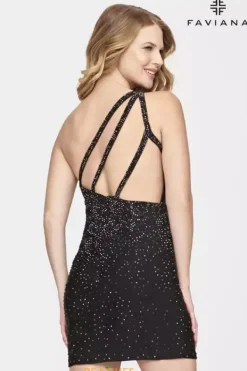 Charmeuse Fitted Short Dress S10700^Faviana Hot