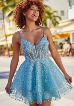 Corset Short Tulle Dress EW34616^Ellie Wilde