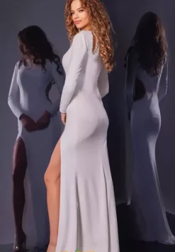 Fitted Long Sleeve Jersey Dress 36722^Jovani Hot