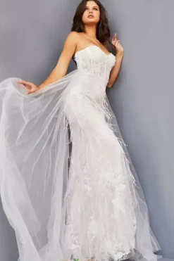 Fitted Overskirt Long Dress 07914^Jovani Hot