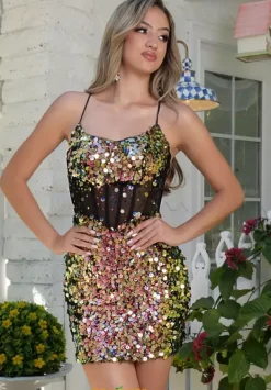 Fitted Sequins Short Dress 1723^Jasz Couture Sale