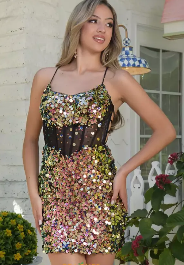 Fitted Sequins Short Dress 1723^Jasz Couture Sale