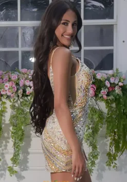 Fitted Short Sequins Dress 1701^Jasz Couture Sale