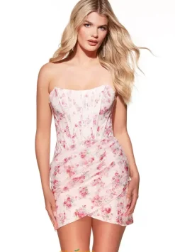 Fitted Strapless Short Dress 30031^Alyce Online