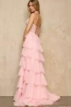 Halter Neckline A Line Chiffon Dress 57940^Sherri Hill Hot