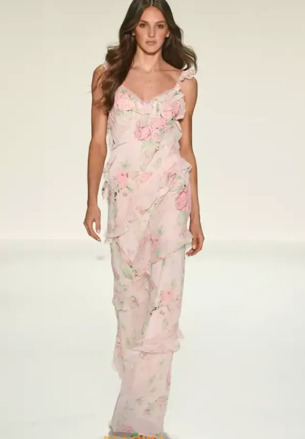 Long Chiffon V Neck Dress 57782^Sherri Hill Clearance