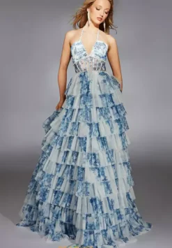 Long Halter Neckline Corset Dress 61730^Alyce Sale