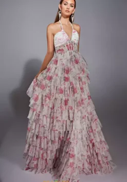 Long Halter Neckline Corset Dress 61730^Alyce Sale