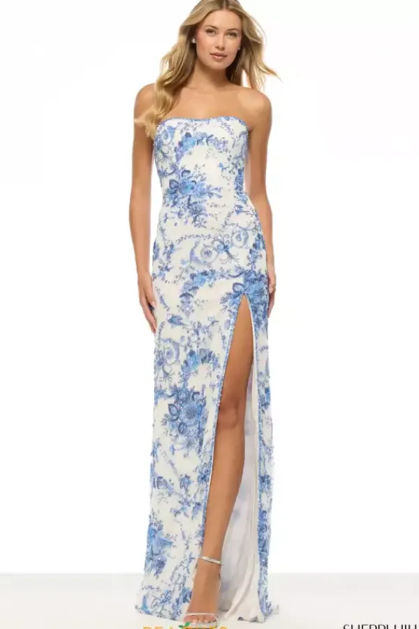 Long Train Strapless Neckline Dress 57254^Sherri Hill Sale