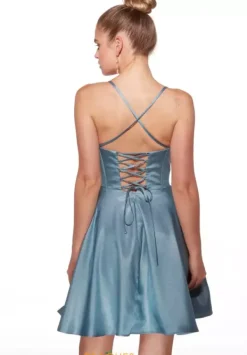 Scoop Ncekline Satin Short Dress 30047^Alyce Hot