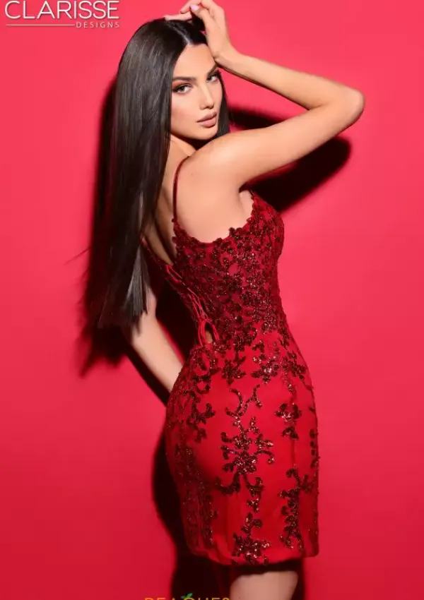 Scoop Neckline Fitted Dress 30419^Clarisse Hot