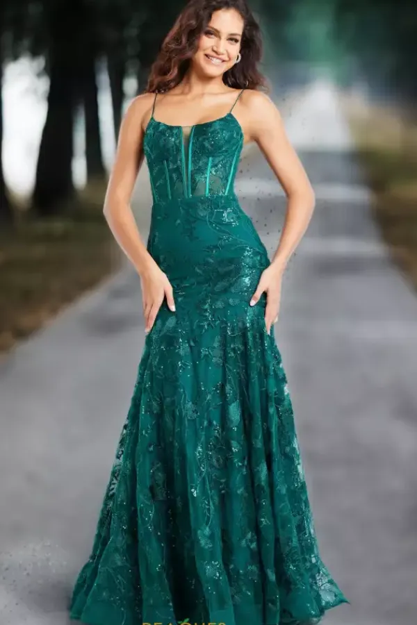 Scoop Neckline Long Dress 38004^Jovani