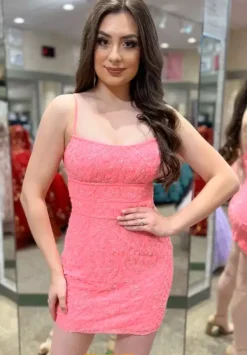 Scoop Neckline Open Back Fitted Dress 4660^Alyce Outlet