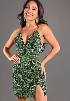 Sequins Short Fitted Dress 1718^Jasz Couture Online