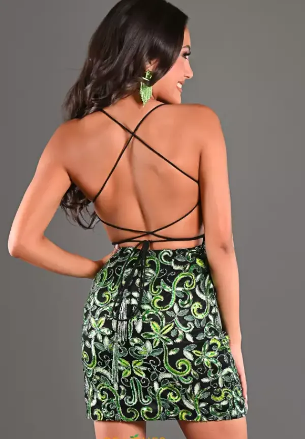 Sequins Short Fitted Dress 1718^Jasz Couture Online