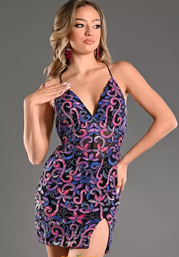 Sequins Short Fitted Dress 1718^Jasz Couture Online