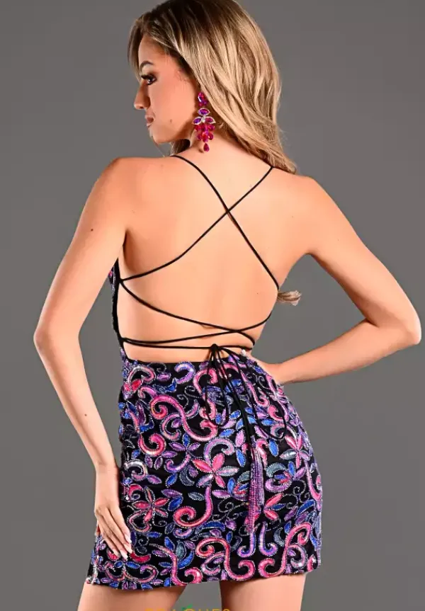 Sequins Short Fitted Dress 1718^Jasz Couture Online