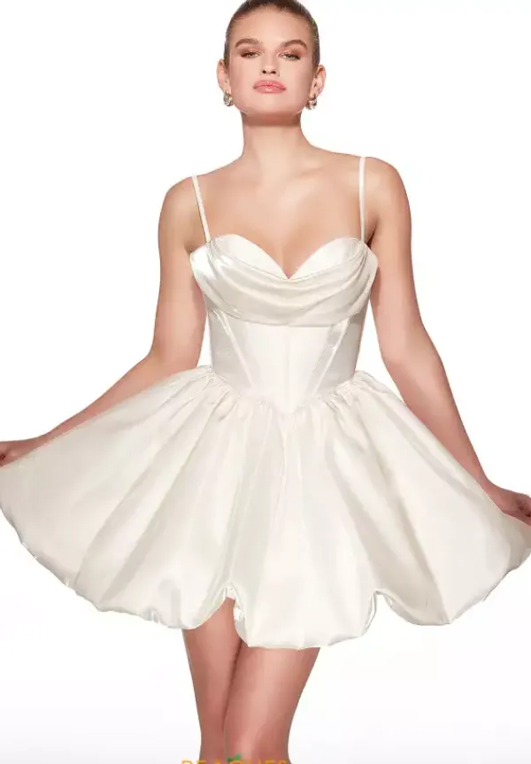 Short A Line Satin Dress 30012^Alyce Discount