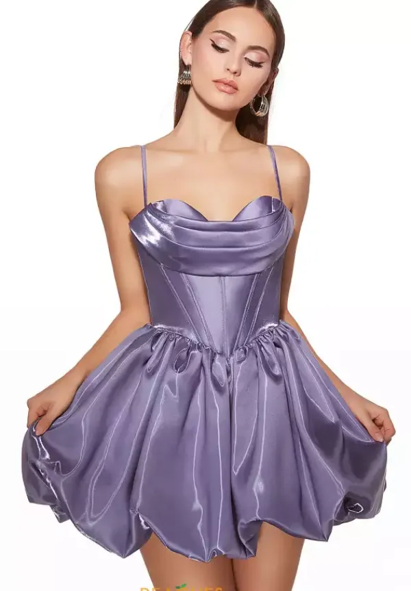 Short A Line Satin Dress 30012^Alyce Discount