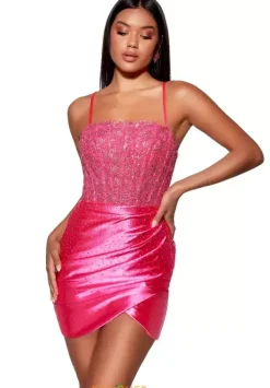 Short Beaded Corset Dress 40092^Alyce New