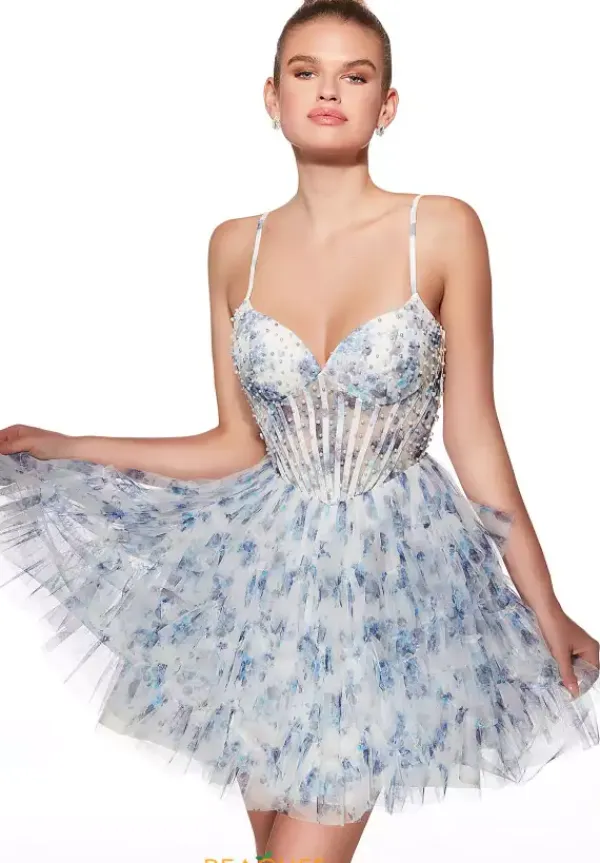 Short Beaded Tulle Dress 30013^Alyce Best