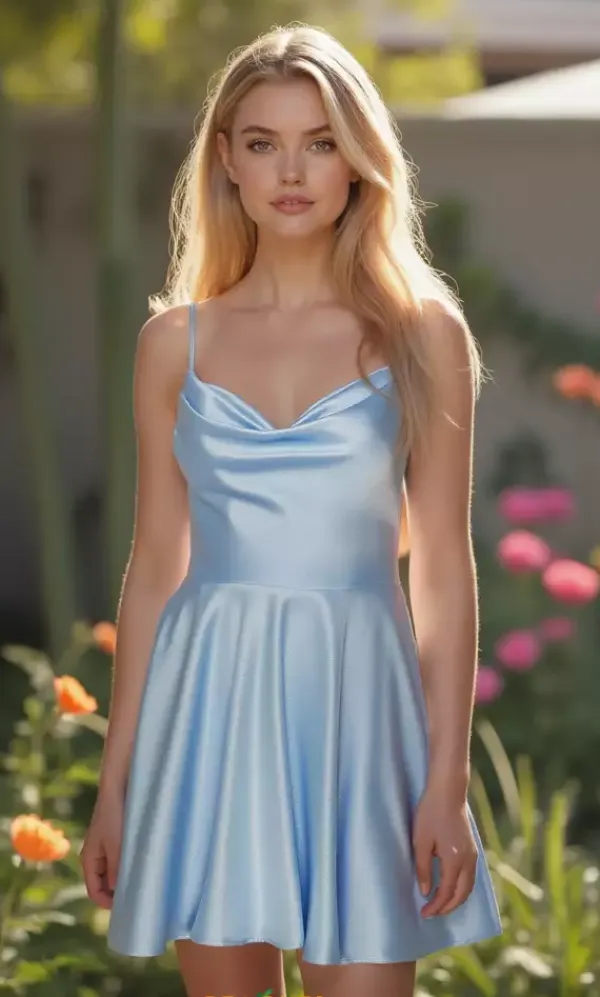 Short Satin A Line Dress 30051^Alyce Outlet