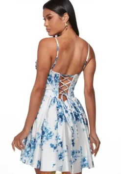 Short Satin A Line Dress 30059^Alyce Outlet