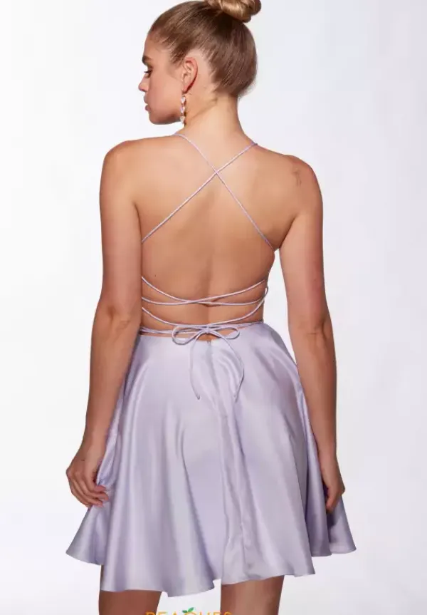 Short Satin A Line Dress 30018^Alyce Sale