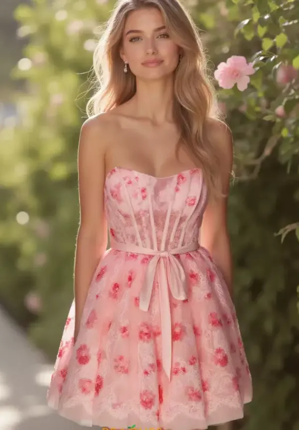 Short Strapless Lace Dress 30019^Alyce Online