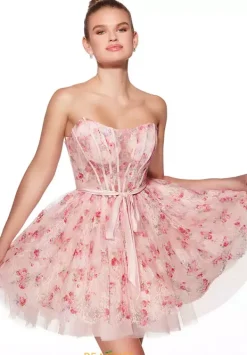 Short Strapless Lace Dress 30019^Alyce Online