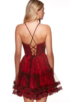 Short V Neck A Line Dress 30057^Alyce Best