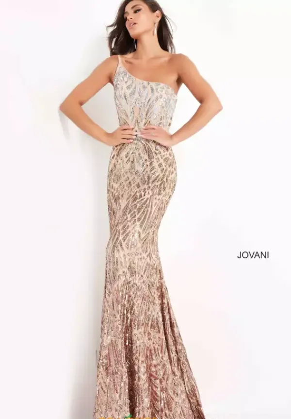 Single Shoulder Fitted Dress 06459^Jovani Online