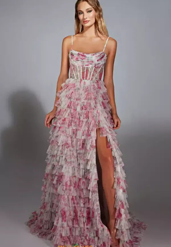 Slit Scoop Neckline Long Dress 61732^Alyce