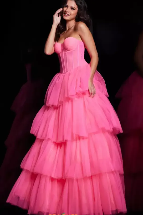 Strapless A Line Dress 37062^Jovani Best