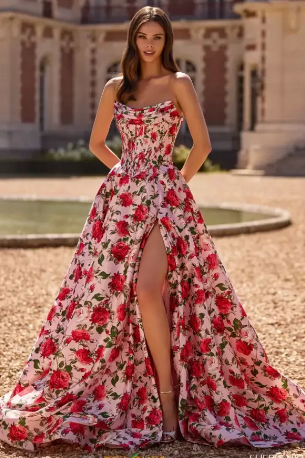 Strapless A Line Long Dress 57723^Sherri Hill Sale