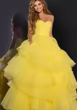 Strapless A Line Long Dress 40394^Jovani