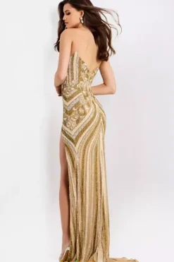 Strapless Beaded Long Dress 38707^Jovani Outlet