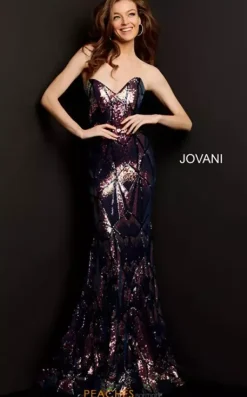Strapless Fitted Sequins Dress 05100^Jovani Clearance