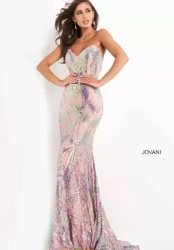 Strapless Fitted Sequins Dress 05100^Jovani Clearance