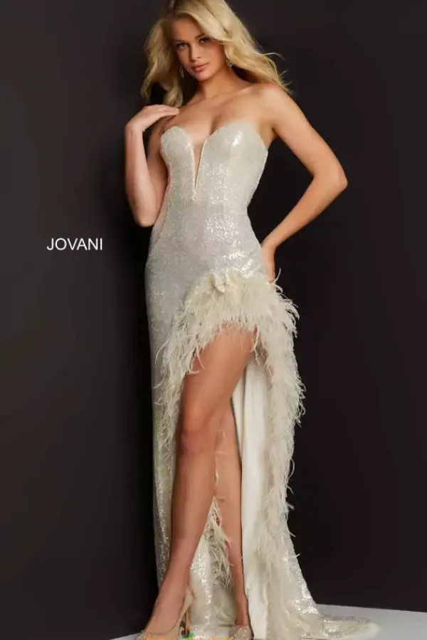 Strapless Fully Beaded Dress 07068^Jovani