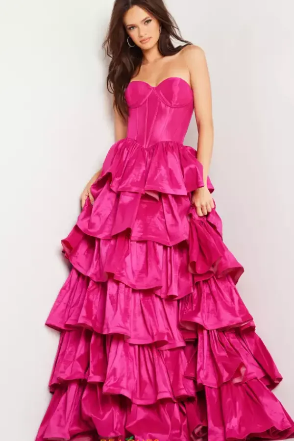 Strapless Taffeta Long Dress 36619^Jovani